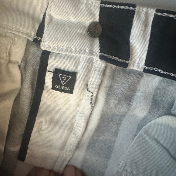 Vintage Guess Jeans Brittney Black & White Vogue Ergeant Stripe Women’s Sz 29 - Picture 7 of 10